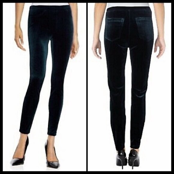 Blank NYC Emerald Green Skinny Velvet Leggings 26 - Picture 1 of 7